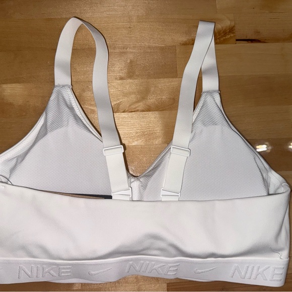 Nike Indy Medium Support Women's Padded Adjustable Sports Bra White NWT Sz L - Picture 8 of 9